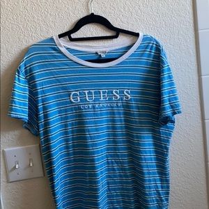 Blue stripped Guess shirt from pacsun